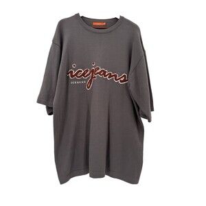 Vintage Iceberg "icejeans" Gray Short Sleeve Wool Sweater 2XL Gilmar Italy EUC